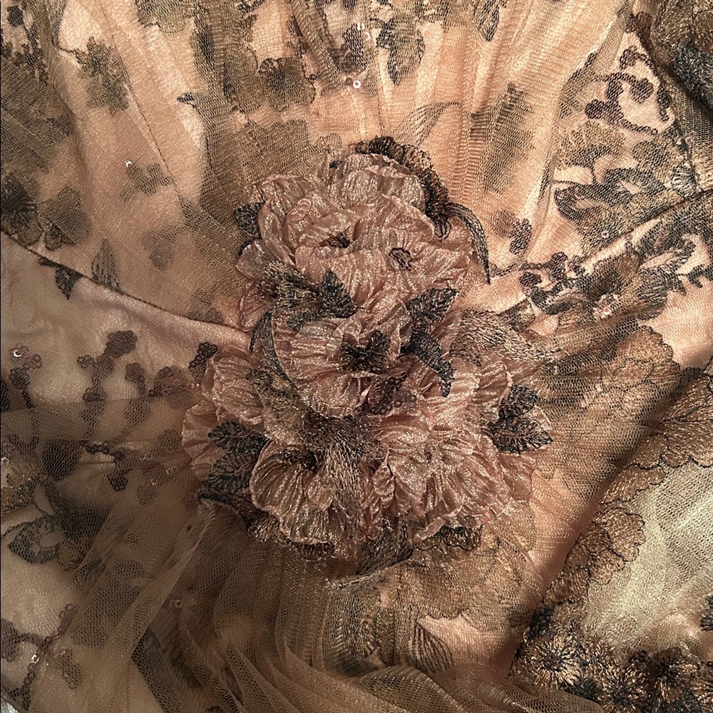 Tadashi Shoji Sylvia Embroidered Illusion Gown - Picture 7 of 14